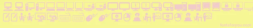 ComputerIcons Font – Pink Fonts on Yellow Background