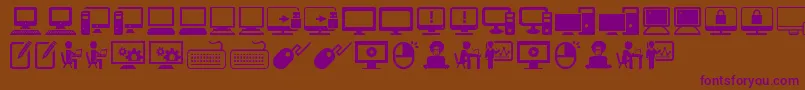 ComputerIcons Font – Purple Fonts on Brown Background