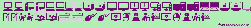 ComputerIcons Font – Purple Fonts on Green Background