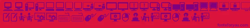 フォントComputerIcons – 赤い背景に紫のフォント