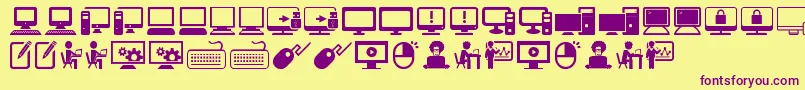 ComputerIcons Font – Purple Fonts on Yellow Background