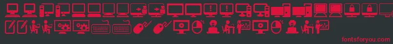 ComputerIcons Font – Red Fonts on Black Background