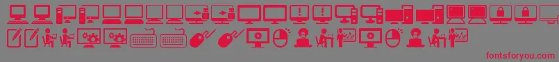 ComputerIcons Font – Red Fonts on Gray Background