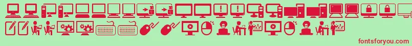 ComputerIcons-Schriftart – Rote Schriften auf grünem Hintergrund