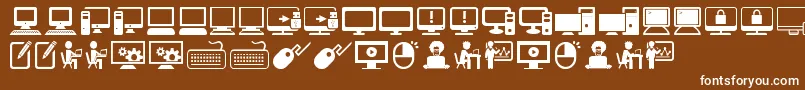 ComputerIcons Font – White Fonts on Brown Background