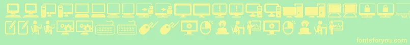 Police ComputerIcons – polices jaunes sur fond vert