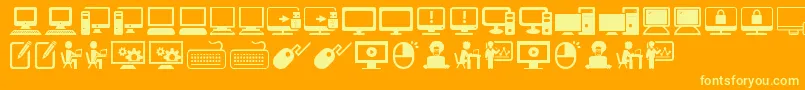 ComputerIcons-fontti – keltaiset fontit oranssilla taustalla