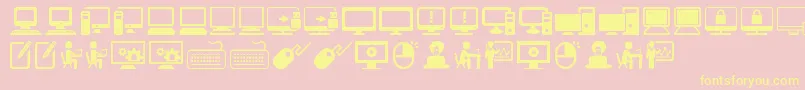 ComputerIcons-fontti – keltaiset fontit vaaleanpunaisella taustalla
