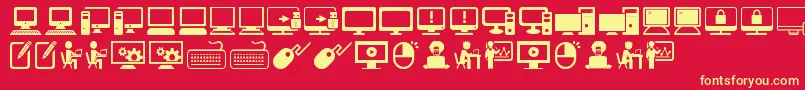 ComputerIcons Font – Yellow Fonts on Red Background