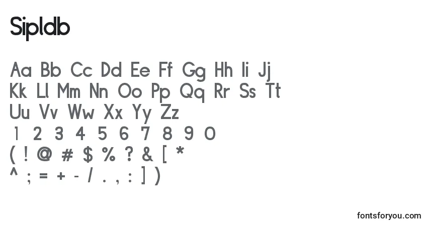 Schriftart Sipldb – Alphabet, Zahlen, spezielle Symbole