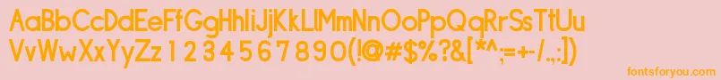 フォントSipldb – オレンジの文字がピンクの背景にあります。