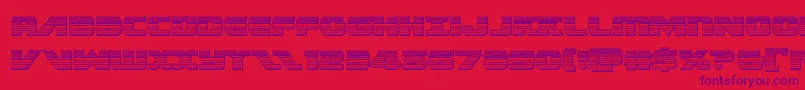 Fonte Federalescortchrome – fontes roxas em um fundo vermelho
