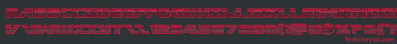 Federalescortchrome-Schriftart – Rote Schriften auf schwarzem Hintergrund