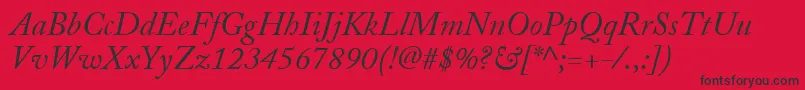 AdobeCaslonItalic Font – Black Fonts on Red Background