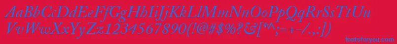 AdobeCaslonItalic Font – Blue Fonts on Red Background