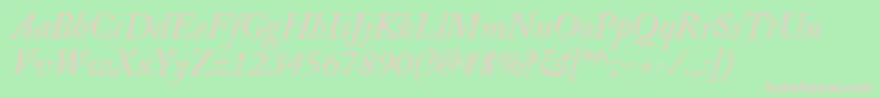 AdobeCaslonItalic Font – Pink Fonts on Green Background