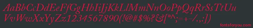 Шрифт AdobeCaslonItalic – красные шрифты на чёрном фоне