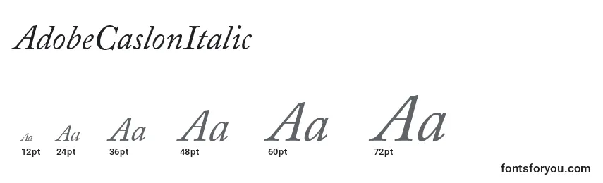 Размеры шрифта AdobeCaslonItalic