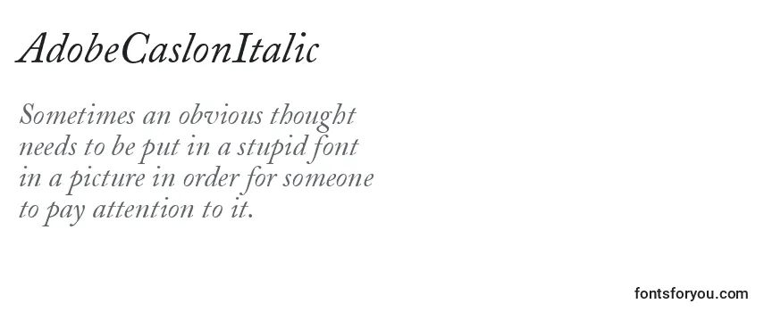 Review of the AdobeCaslonItalic Font