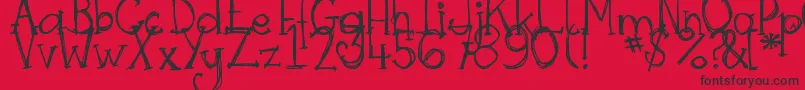 DjbSkritchSkratch Font – Black Fonts on Red Background