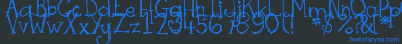 DjbSkritchSkratch Font – Blue Fonts on Black Background