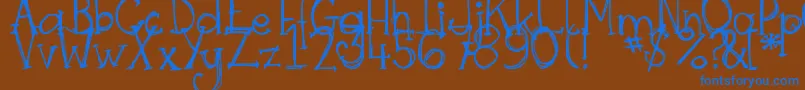 DjbSkritchSkratch Font – Blue Fonts on Brown Background