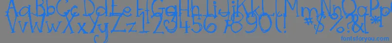 DjbSkritchSkratch-Schriftart – Blaue Schriften auf grauem Hintergrund