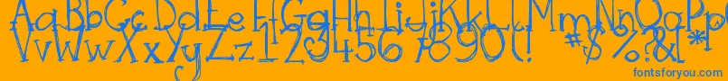 DjbSkritchSkratch Font – Blue Fonts on Orange Background