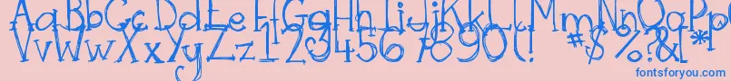 DjbSkritchSkratch Font – Blue Fonts on Pink Background