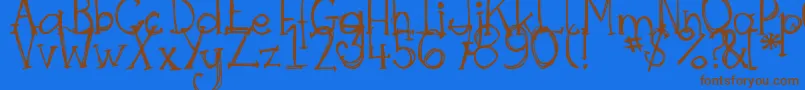 DjbSkritchSkratch Font – Brown Fonts on Blue Background
