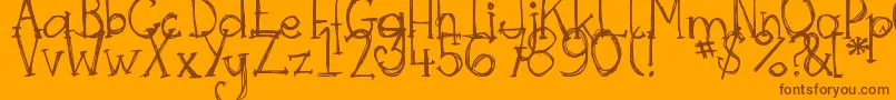 DjbSkritchSkratch Font – Brown Fonts on Orange Background