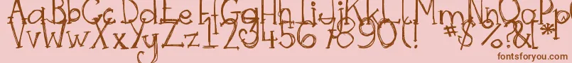 DjbSkritchSkratch Font – Brown Fonts on Pink Background