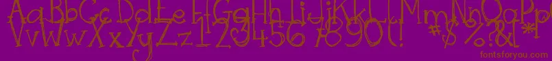DjbSkritchSkratch Font – Brown Fonts on Purple Background