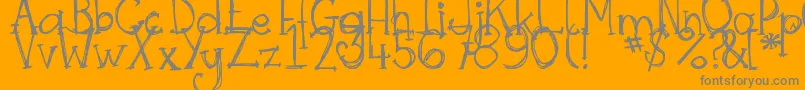 DjbSkritchSkratch Font – Gray Fonts on Orange Background