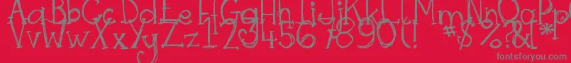 DjbSkritchSkratch Font – Gray Fonts on Red Background