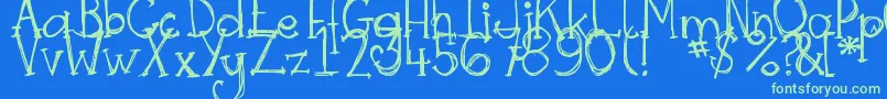 DjbSkritchSkratch Font – Green Fonts on Blue Background