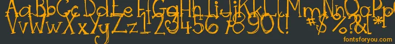 DjbSkritchSkratch Font – Orange Fonts on Black Background
