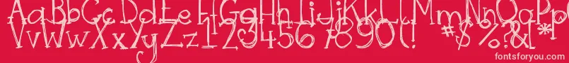 フォントDjbSkritchSkratch – 赤い背景にピンクのフォント