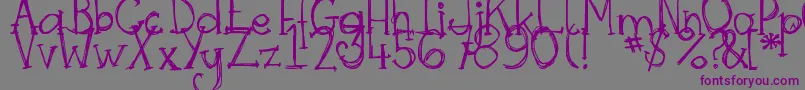 DjbSkritchSkratch Font – Purple Fonts on Gray Background