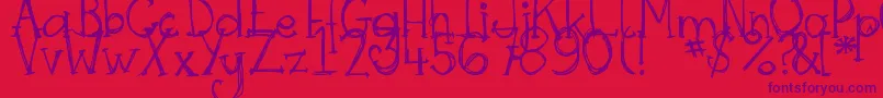 DjbSkritchSkratch Font – Purple Fonts on Red Background