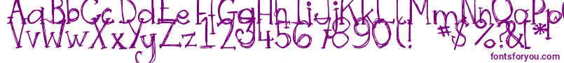 DjbSkritchSkratch Font – Purple Fonts on White Background