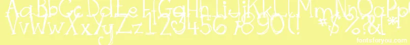 DjbSkritchSkratch Font – White Fonts on Yellow Background