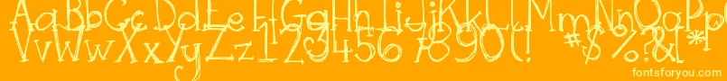 DjbSkritchSkratch Font – Yellow Fonts on Orange Background