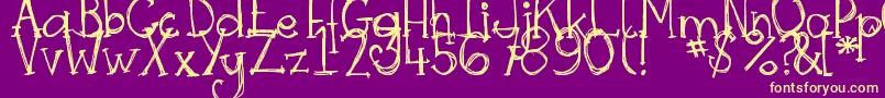 DjbSkritchSkratch Font – Yellow Fonts on Purple Background