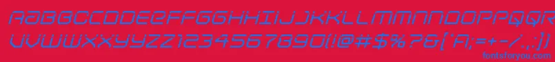 Шрифт Lightbrigadelaserital – синие шрифты на красном фоне
