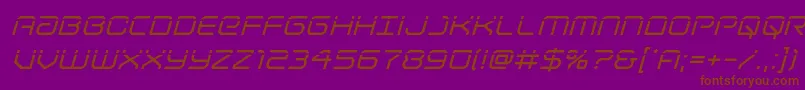 Lightbrigadelaserital-fontti – ruskeat fontit violetilla taustalla