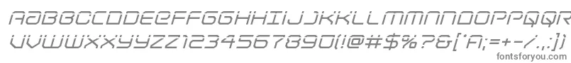 フォントLightbrigadelaserital – 白い背景に灰色の文字