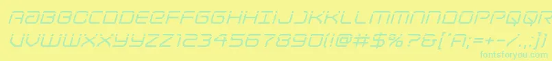 Lightbrigadelaserital Font – Green Fonts on Yellow Background