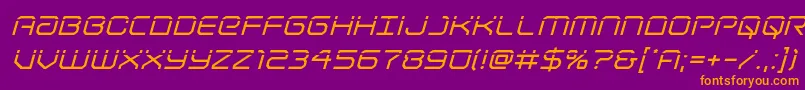 Lightbrigadelaserital Font – Orange Fonts on Purple Background