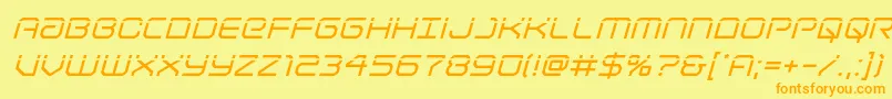 Lightbrigadelaserital Font – Orange Fonts on Yellow Background